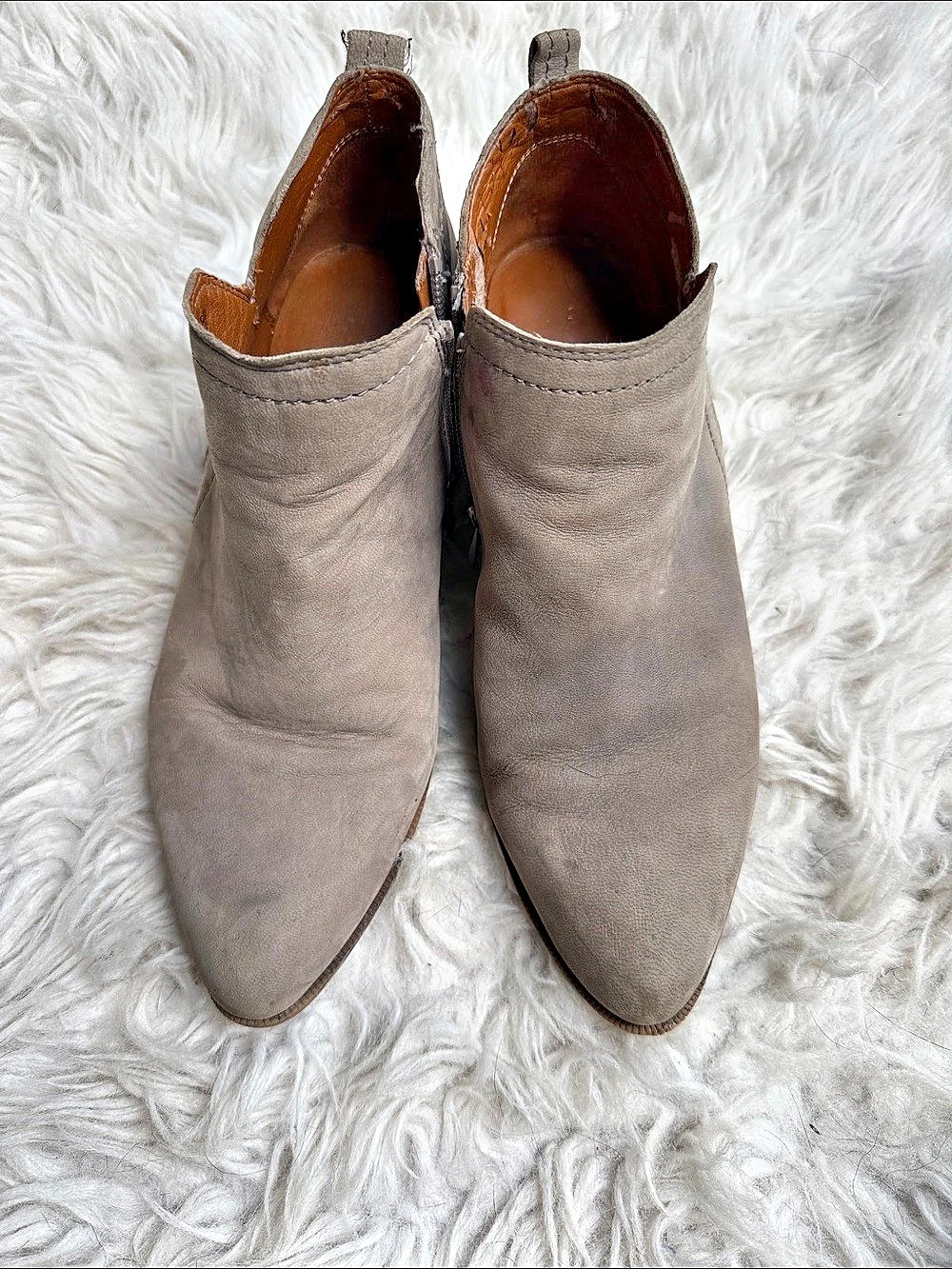 Women's Gray Pointed-Toe Ankle Boots